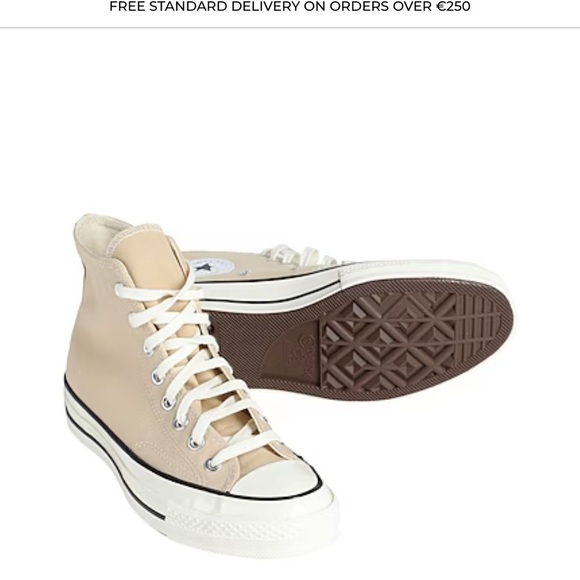 Converse Chuck 70 High Top lace up sneakers beige Wm sz 8.5 men’s‎ 6.5 neutrals - Picture 12 of 13